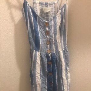 Blue and White Striped Kids Dress